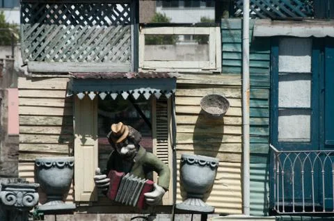 Harmonica player in La Boca Stock Photos