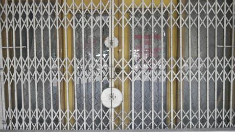 A harmonica rolling door Stock Photos