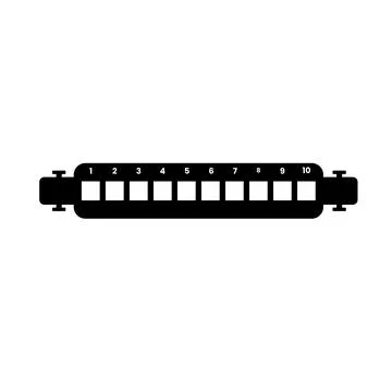 Harmonica Silhouette. Black and White Icon Design Elements on Isolated Whit.. Stock Illustration