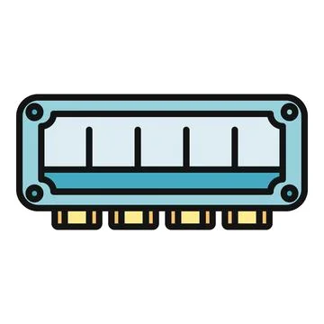 Harmonica wind musical instrument line art icon Illustrazione stock