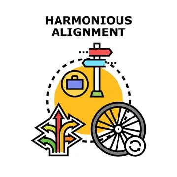 Harmonious alignment concept exploring business strategy and progress Stock Illustration