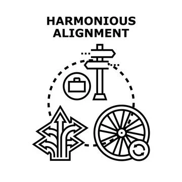 Harmonious alignment concept exploring business strategy and progress Stock Illustration