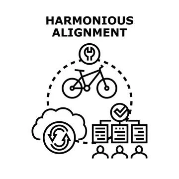 Harmonious alignment planning process workflow management Stock Illustration