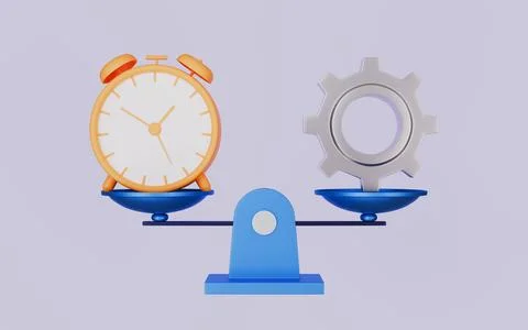 Harmonious balance between productivity, work efficiency and personal lifesty Stock Illustration