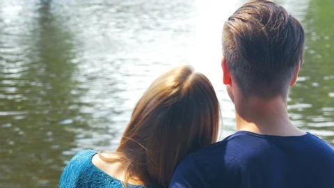 Harmonious couple - she puts her head on his shoulder Stock Footage 90401110