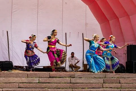 Harmonious dance ensemble evoking themes of devotion, grace, cultural continuity Stock Photos