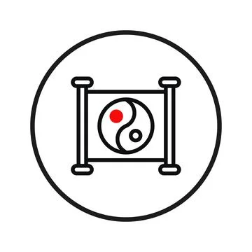 Harmonious duality an eastern inspired emblem symbolizing balance and inter.. Stock Illustration