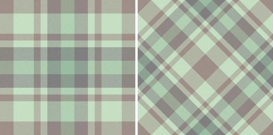 Harmonious fabric texture seamless checkered pattern in modern pastel colors, Stockillustratie