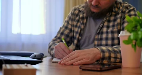 Harmonious man managing work and leisure, harmony reflected in peaceful home Stock Footage 301523744