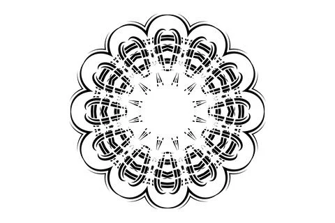 Harmonious Mandala Black White Circle Art Design Stock Illustration