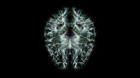 Harmonious pulsation of all areas of the brain. Neural harmony. Video stock 277596278