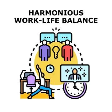 Harmonious work life balance concept illustration vector イラスト素材
