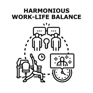 Harmonious work life balance concept illustration vector Stock Illustration