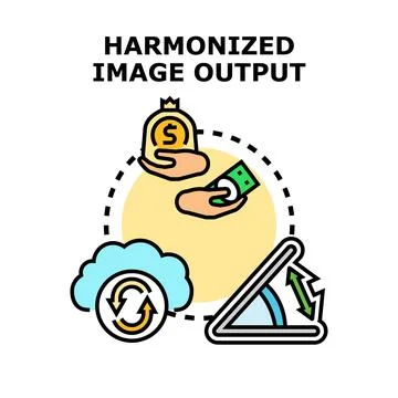 Harmonized image output process concept illustration Stock Illustration