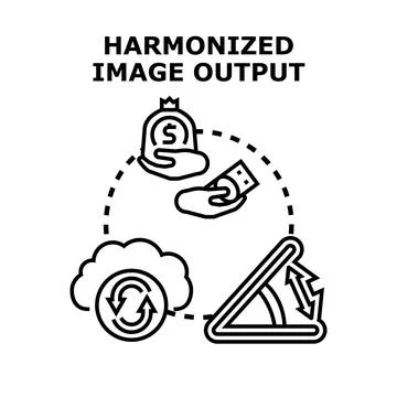 Harmonized image output process concept illustration Stock Illustration