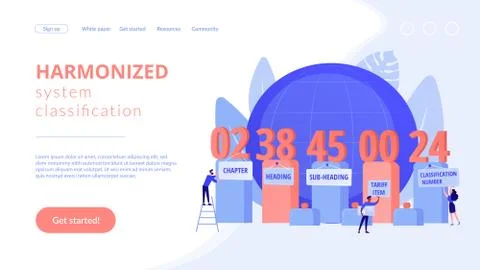 The harmonized system concept landing page Stock Illustration
