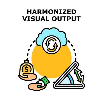 Harmonized visual output concept with business process optimization イラスト素材