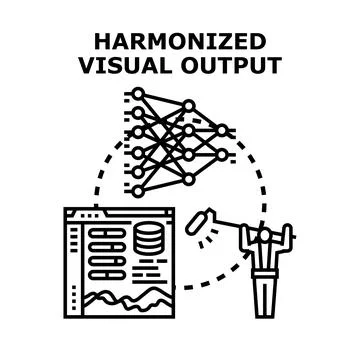 Harmonized visual output for data analysis and creation Stock Illustration