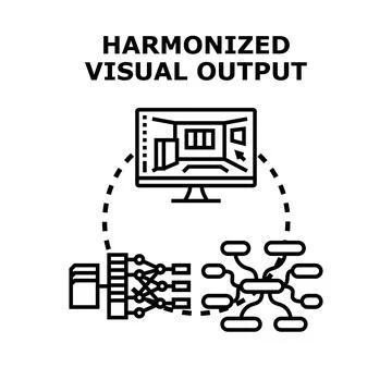 Harmonized visual output from digital data processing 库存插图