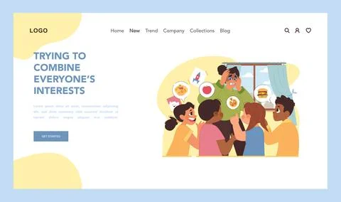 Harmonizing diverse interests concept. Flat vector illustration Stock Illustration