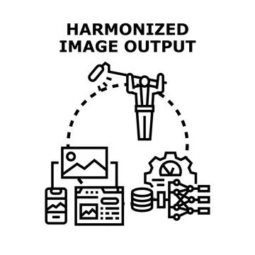 Harmonizing image data with digital processing output Stock Illustration