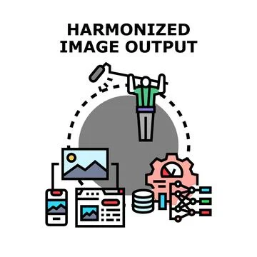 Harmonizing image data with digital processing output Stock Illustration