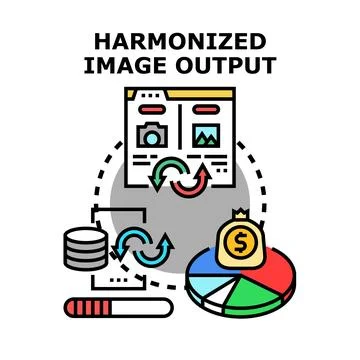 Harmonizing image data output process and sales Stock Illustration