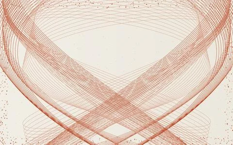 Harmonograph Damped Wave Interference in Lava and Cloud White Stock Illustration