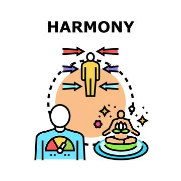 Harmony concept balancing inner peace and external factors Stock Illustration