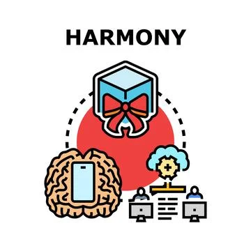 Harmony concept combining ideas, technology, and collaboration Stock Illustration