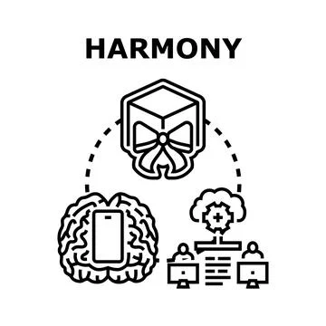 Harmony concept combining ideas, technology, and collaboration Stock Illustration