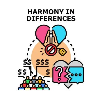 Harmony in differences and business cooperation concept Stock Illustration