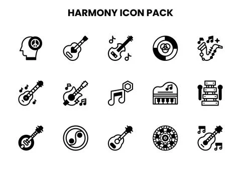 Harmony DuoTone Scalable Icons Pack Stock Illustration
