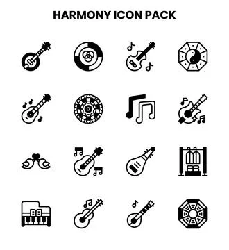 Harmony DuoTone Set Icons Pack Stock Illustration