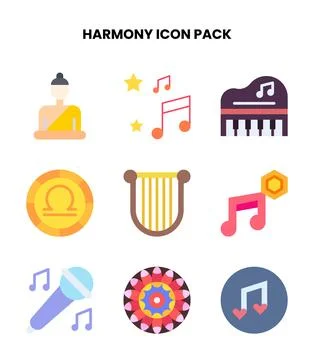 Harmony Flat UI Icons Pack Stock Illustration