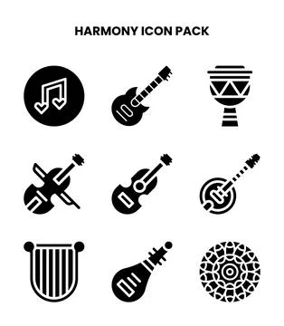 Harmony Glyph Graphics Icons Pack 库存插图