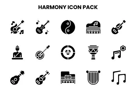 Harmony Glyph UI Icons Pack 库存插图