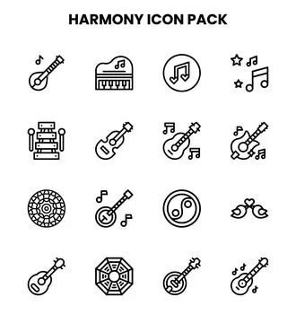 Harmony Line Bundle Icons Pack Stockillustratie