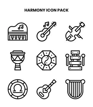 Harmony Line Graphics Icons Pack Stockillustratie