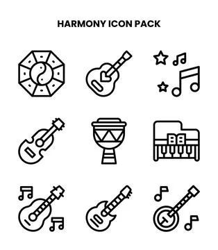 Harmony Line Icons Pack Stock Illustration