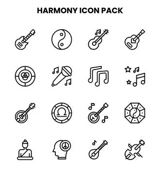 Harmony Line Vector Icons Pack Stock Illustration