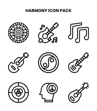 Harmony Line Vector Icons Pack Stock Illustration