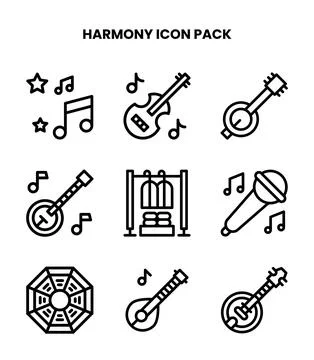Harmony Line Vector Icons Pack Stock Illustration