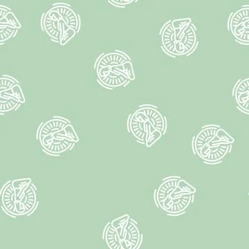 Harmony meditation line vector seamless pattern Illustrazione stock