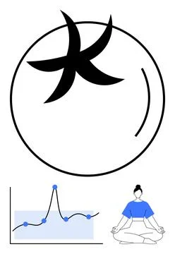 Harmony of Mind and Data Connecting Meditation with Analytical Growth Illustrazione stock