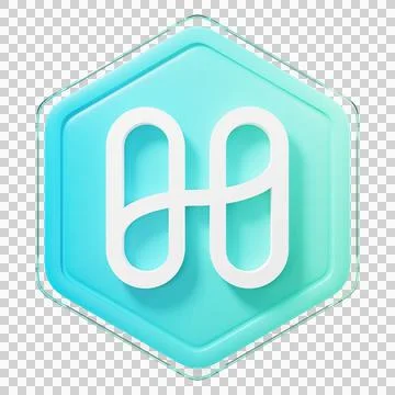 Harmony (ONE) Badge Left View Crypto Isolated On White Background Blockchain Stock Illustration