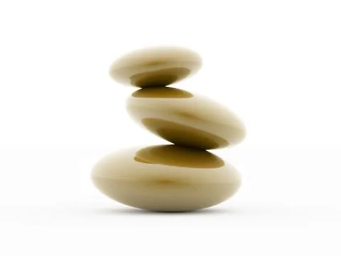 Harmony pebbles on vertical line isolated on white background Stock Illustration