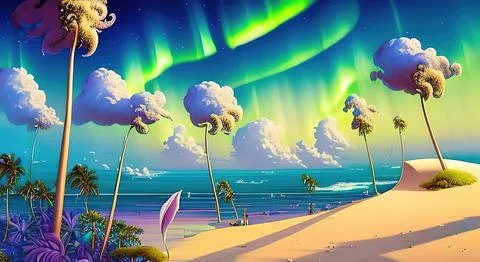 Harmony of swirly clouds starry night deep blue Stock Illustration