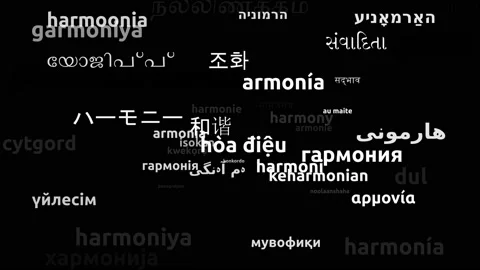 Harmony Translated in 51 Worldwide Languages Endless Looping 3d Zooming Wordc Video stock 145217174