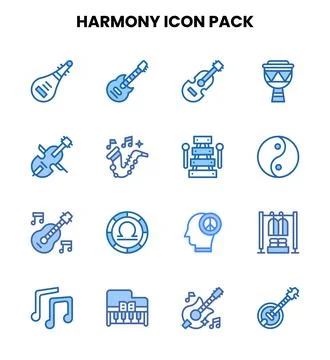 Harmony Two Colour Design Icons Pack Stock Illustration